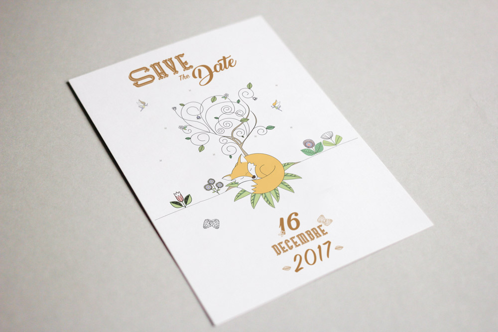 Invitation Arbre de Noël thème Forêt enchantée - Carrere 