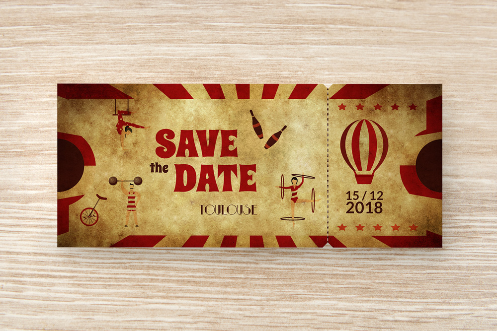 Invitation Arbre de Noël thème Cirque - Carrere