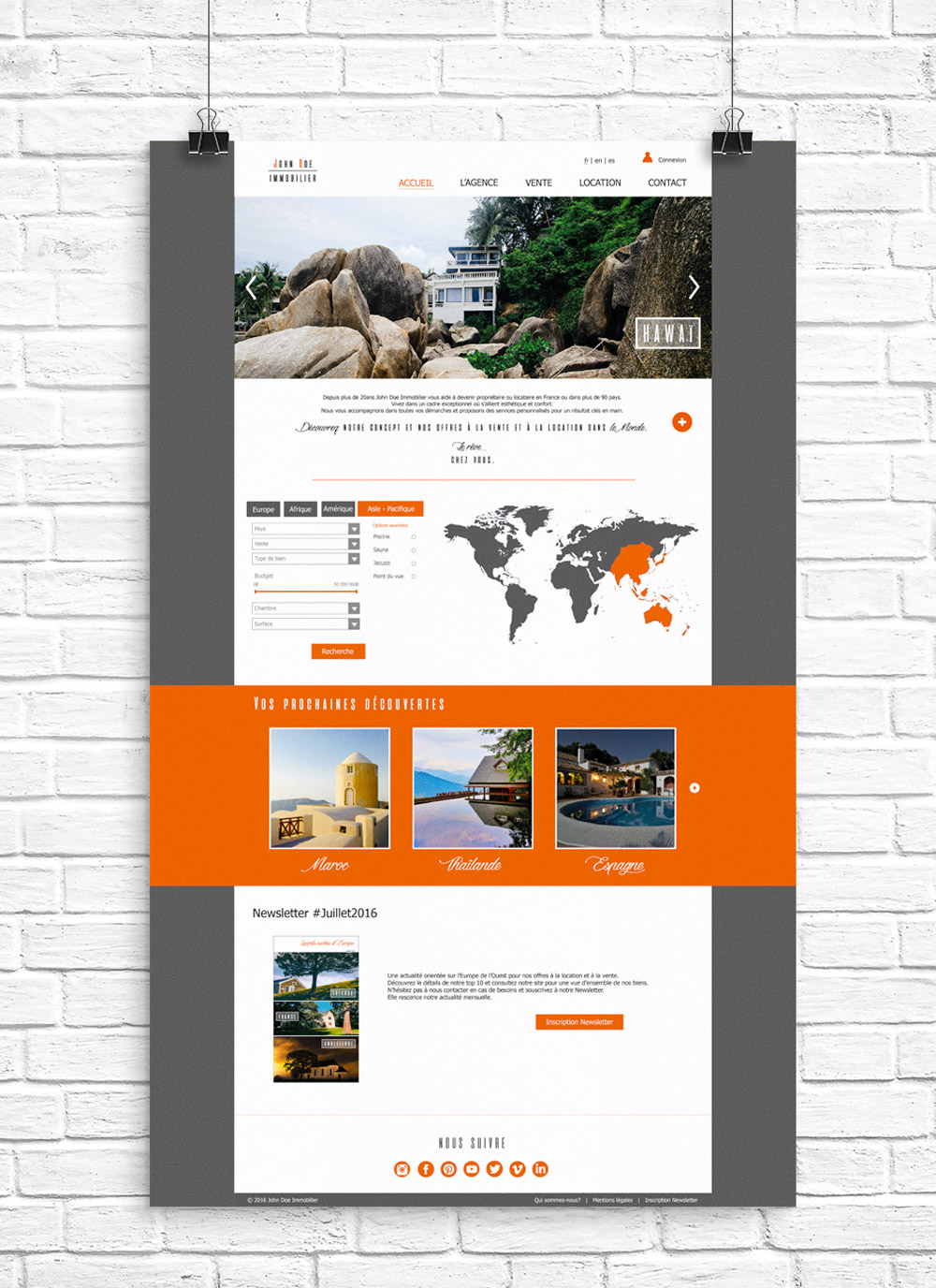 Maquette web pour John Doe Immobilier